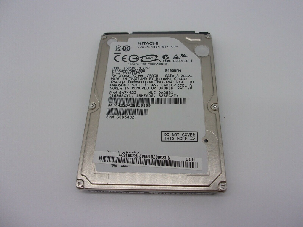 Hitachi 250GB 5400RPM 2.5&quot; SATA Laptop Hard Drives