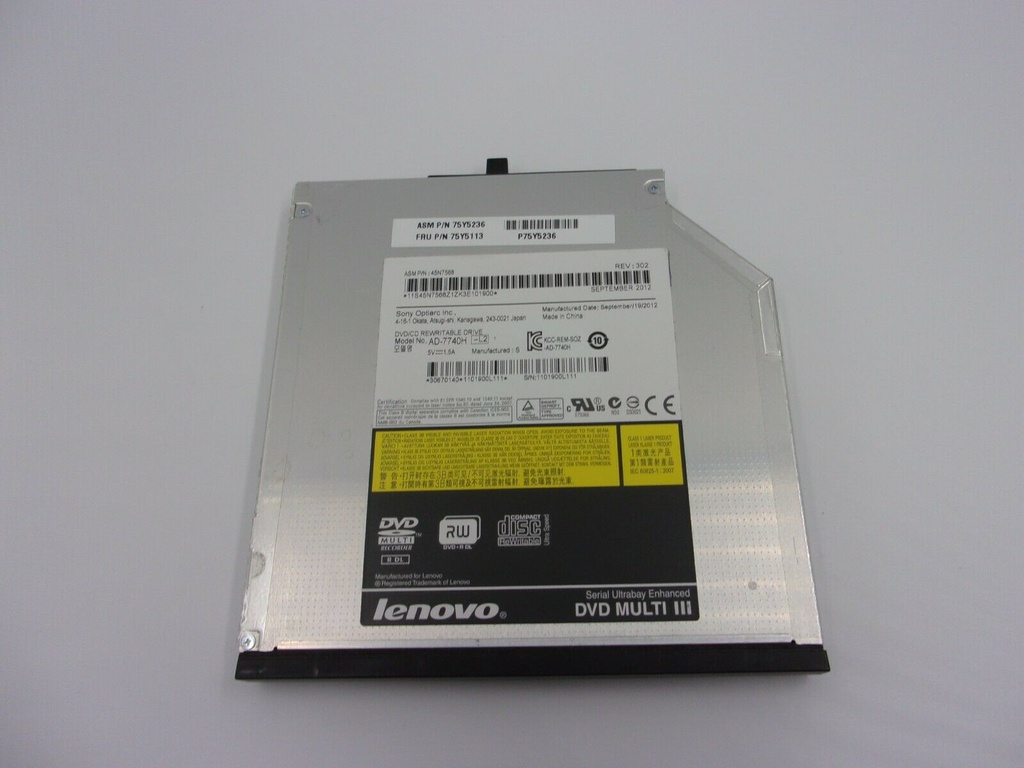 Lenovo ThinkPad T430 14&quot; Genuine DVD-RW Burner Drive UJ8C0 75Y5111 TESTED GOOD